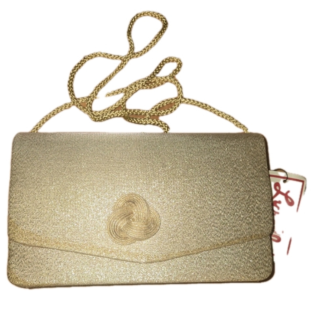 Vintage Lyrella Gold Clutch Purse W/tags